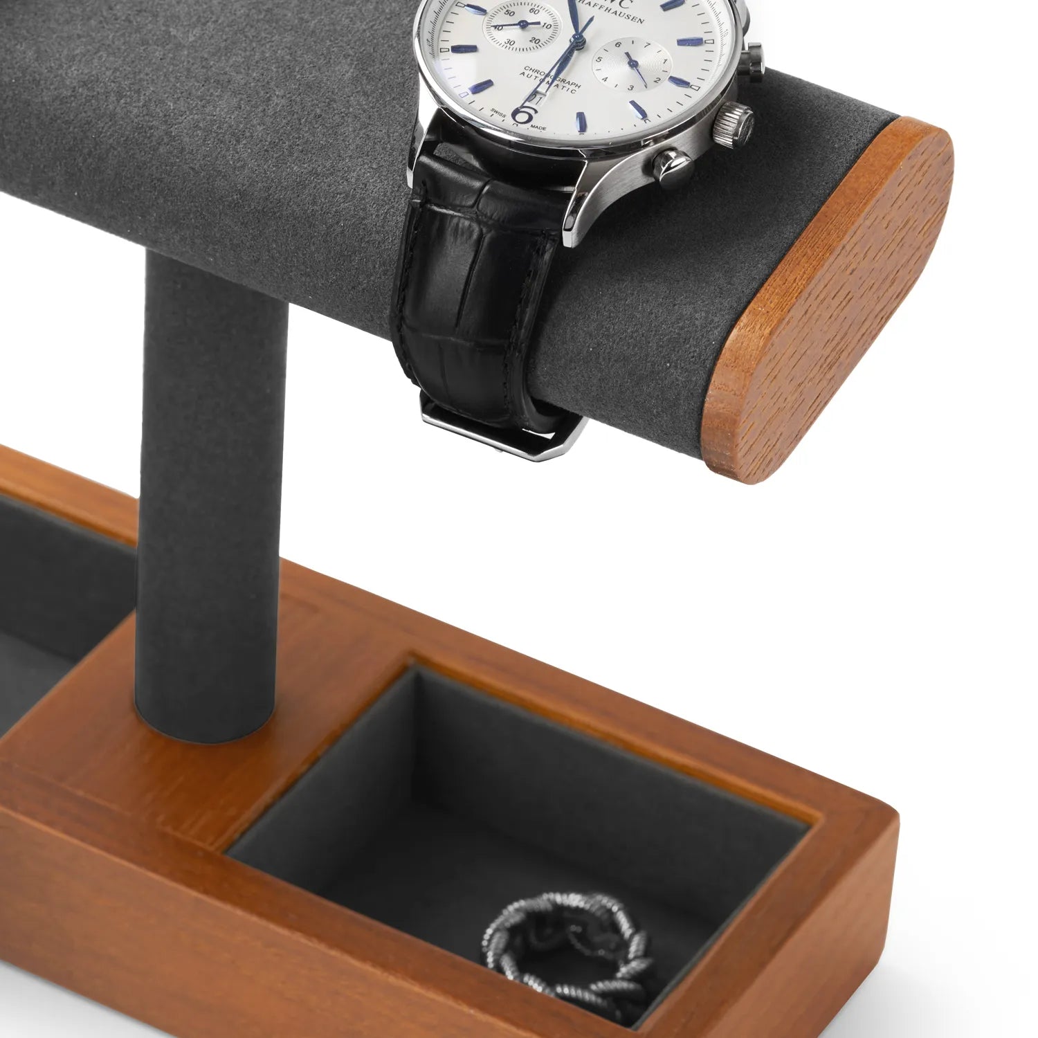 Porte Montre Homme Bois Cuir 3 Places Vitrine