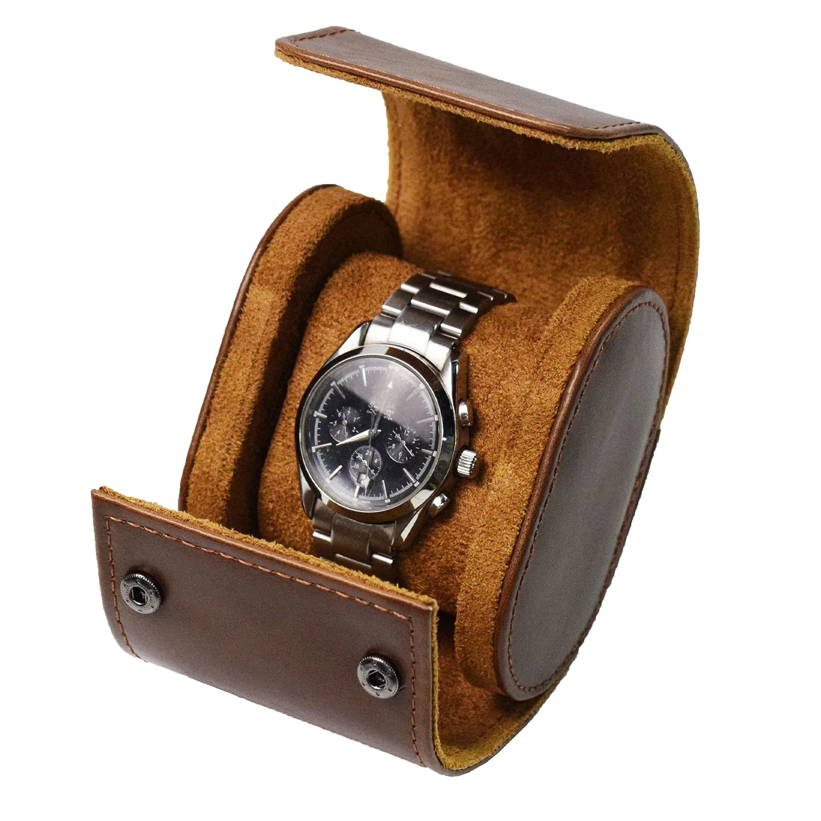 Étui Montre Cuir Voyage Artisanal Texture