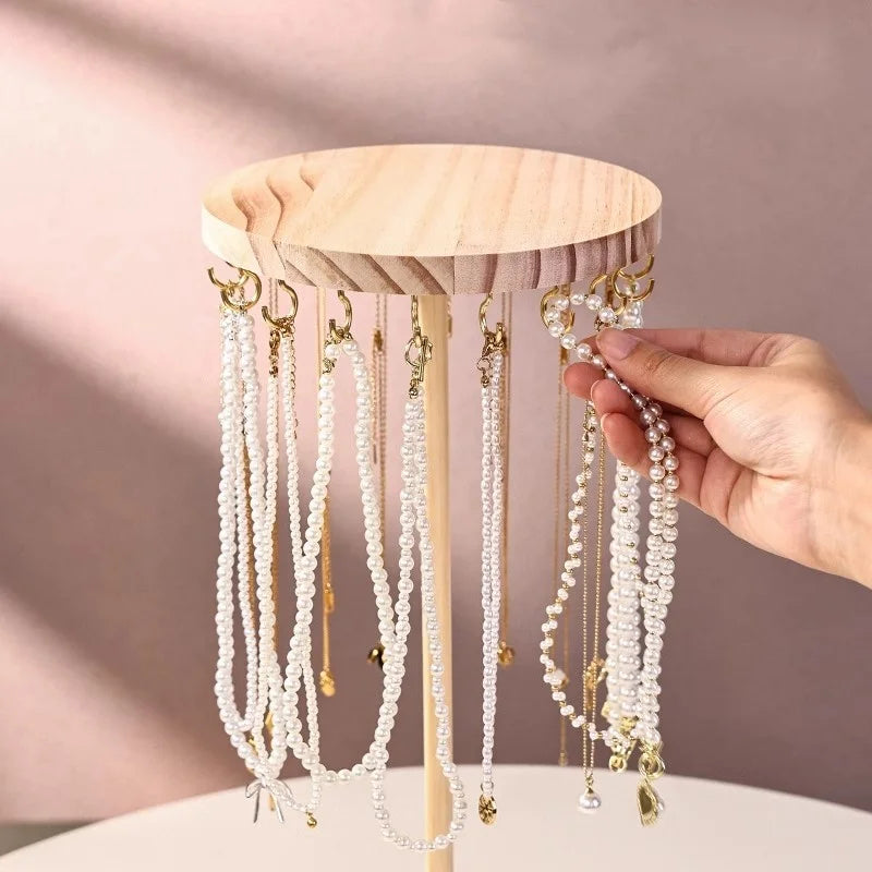 Présentoir Bois Rotatif Tour Collier Bracelet