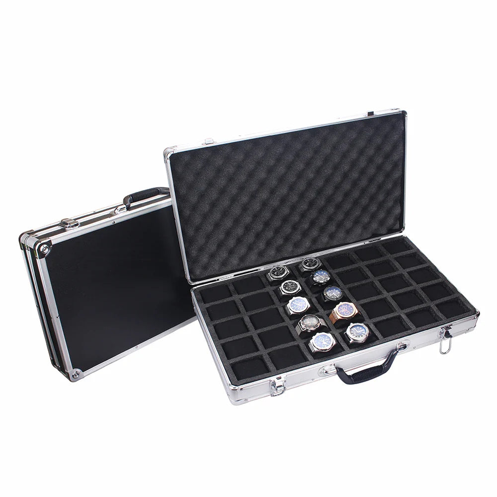 Boîte Montres Métal Aluminium 35 Emplacements
