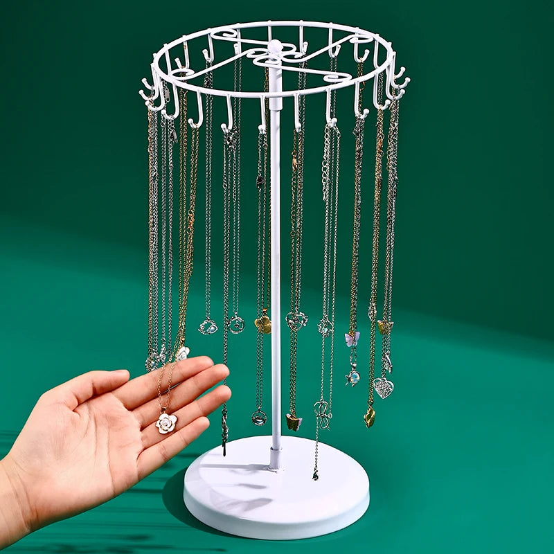 Présentoir Collier Métal Tour Rotatif Vitrine