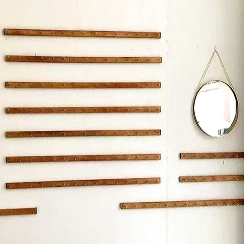 Porte Bijoux Mural Bois Noyer Doré