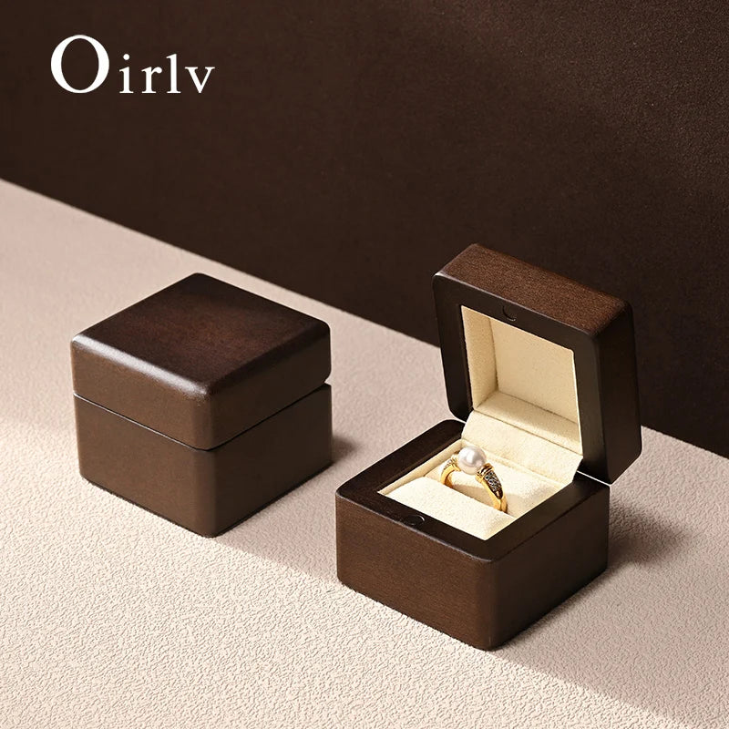 Boîte Bague Bois Mariage Fiançailles Cadeau