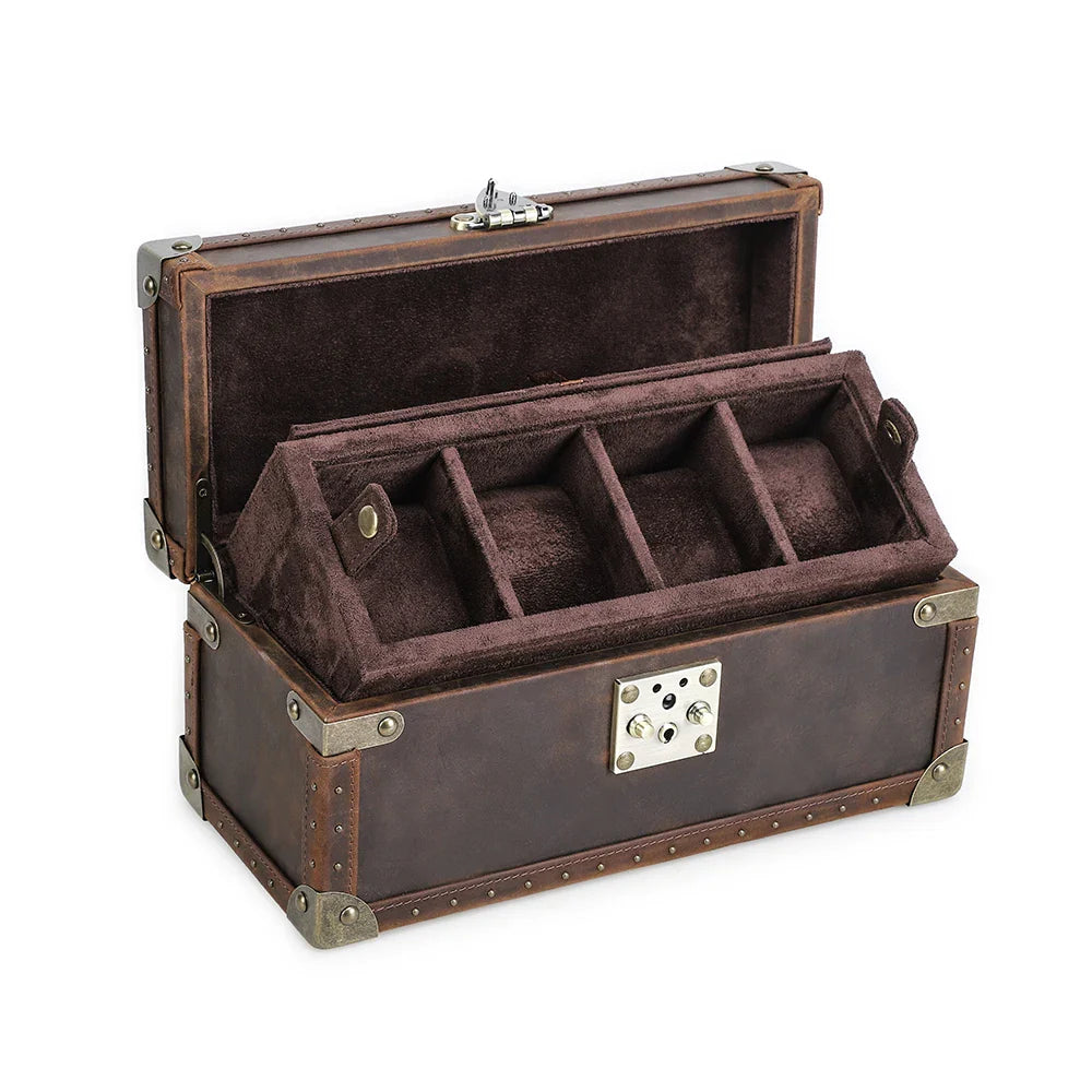 Boîte Montre Cuir Vintage 2 à 10 Places