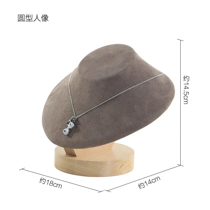 Présentoir Collier Bois Velours Café Boutique