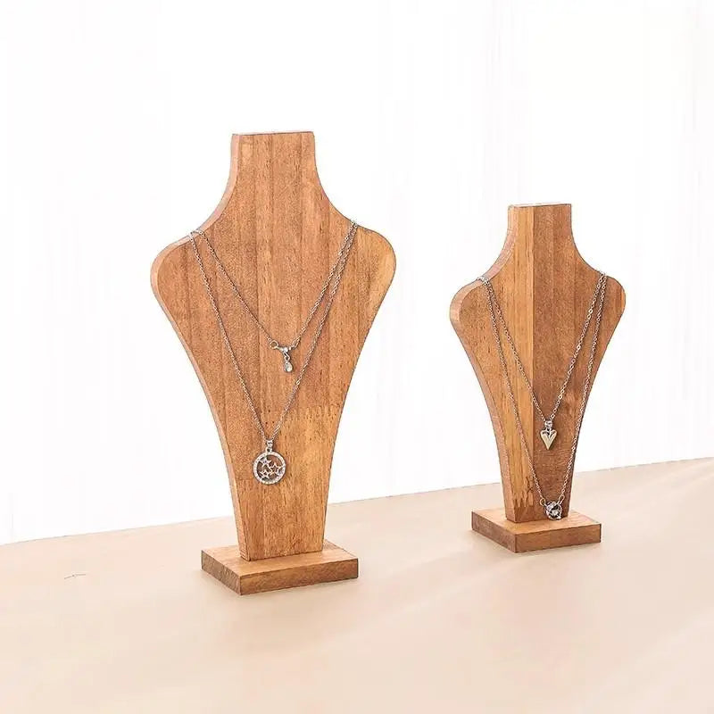 Buste Collier Bois Noyer Démontable Pendentif