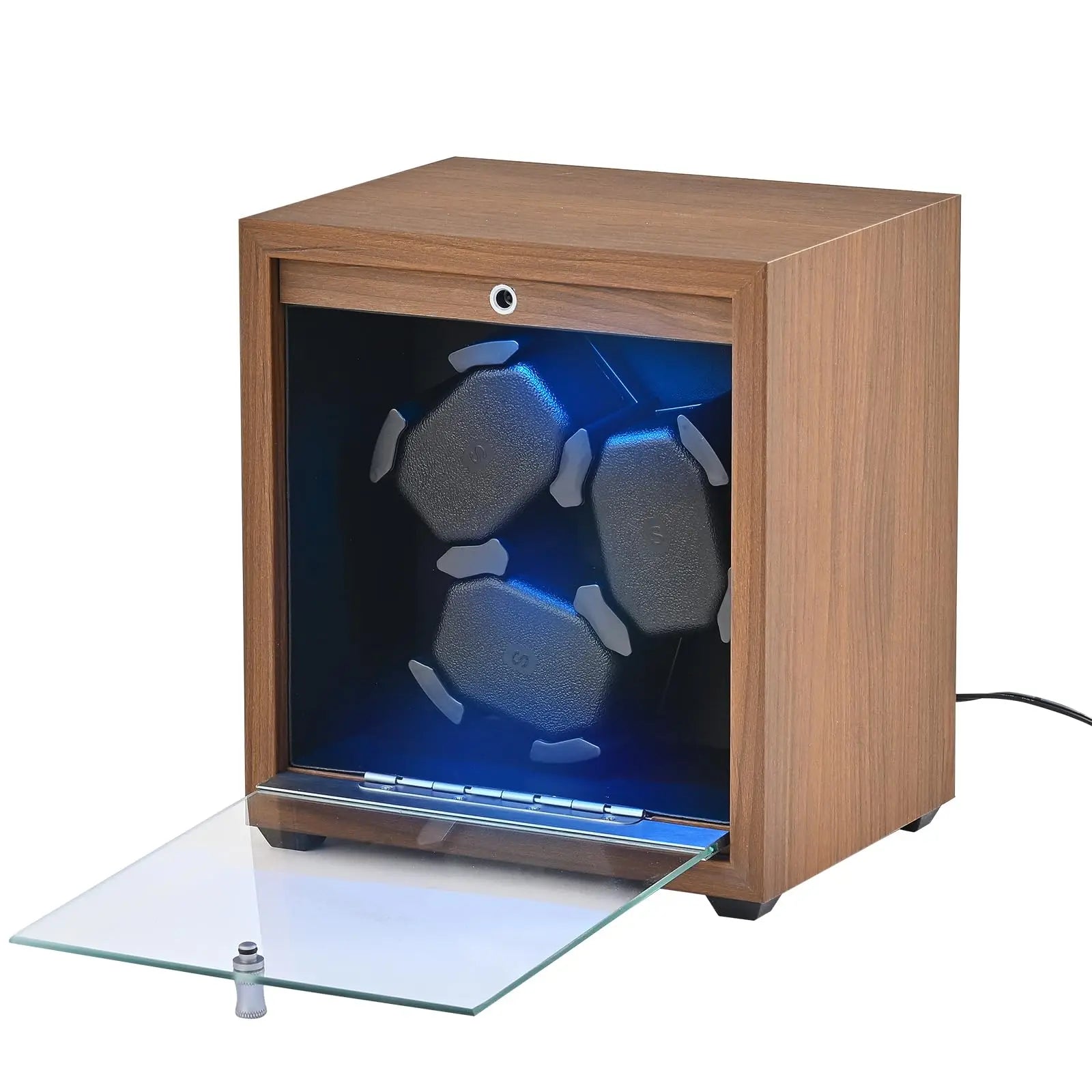 Coffre Fort Montre Bois LED Rotatif 1 6 Emplacements