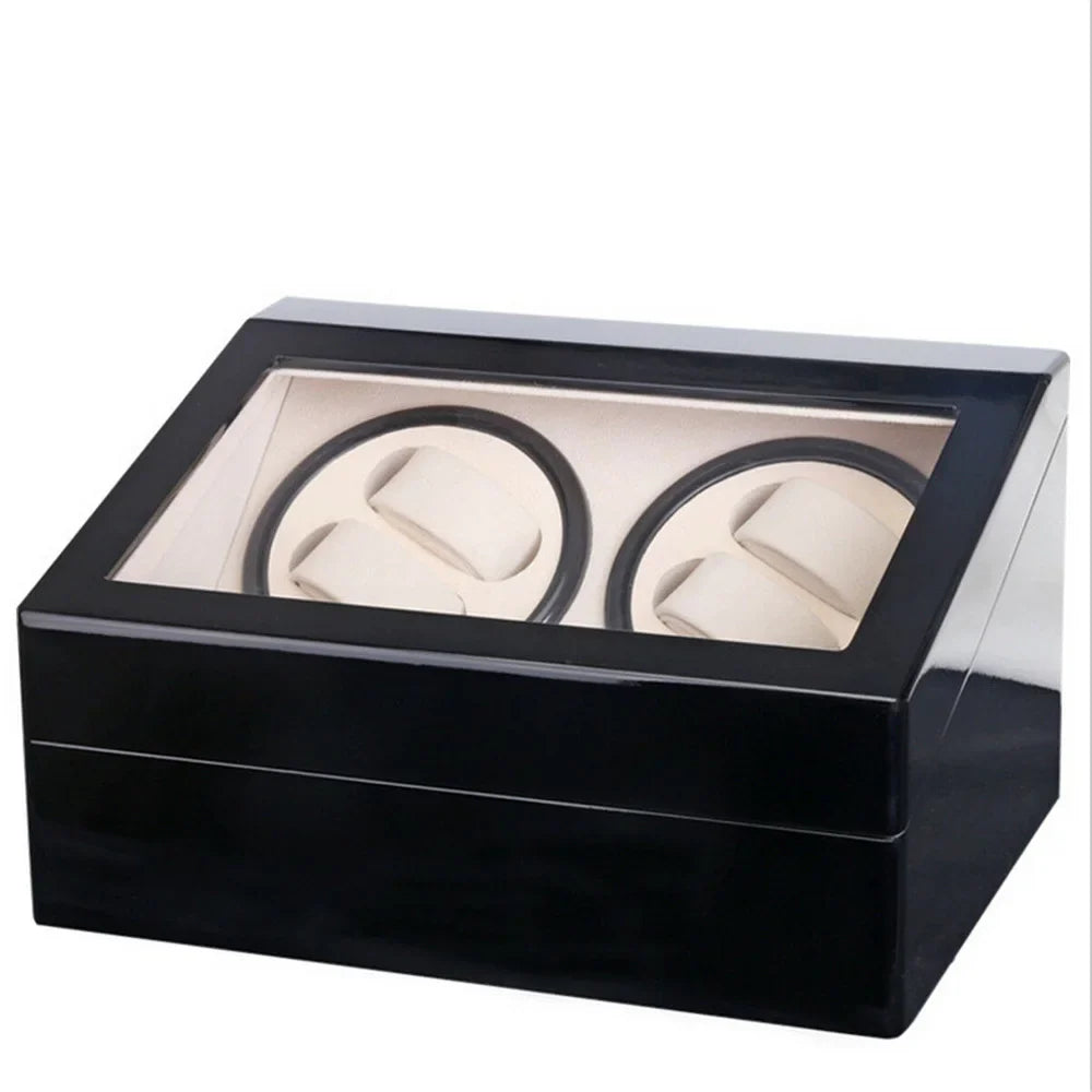 Remontoir Montre Bois Noir Brillant 10 Montres Vitrine
