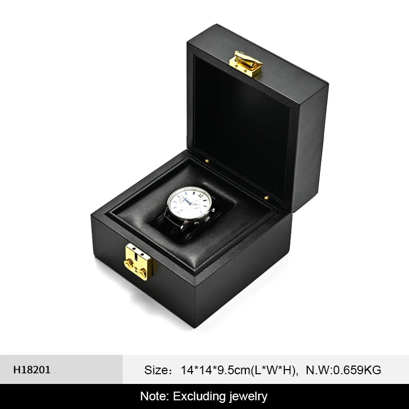 Étui Montre Cuir Noir Premium Rangement