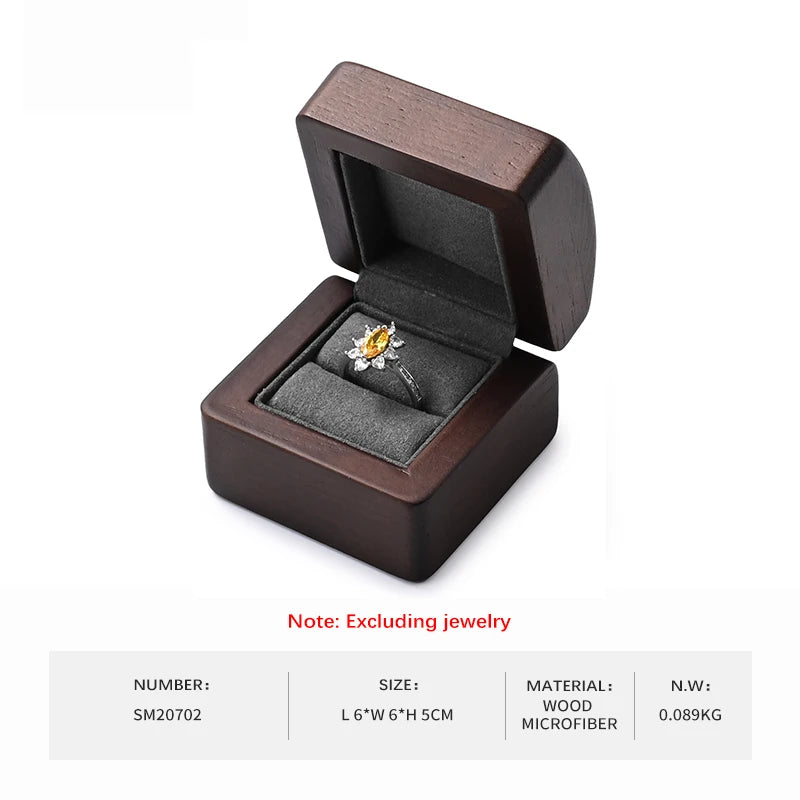 Boîte Bague Bois Mariage Fiançailles Organisatrice