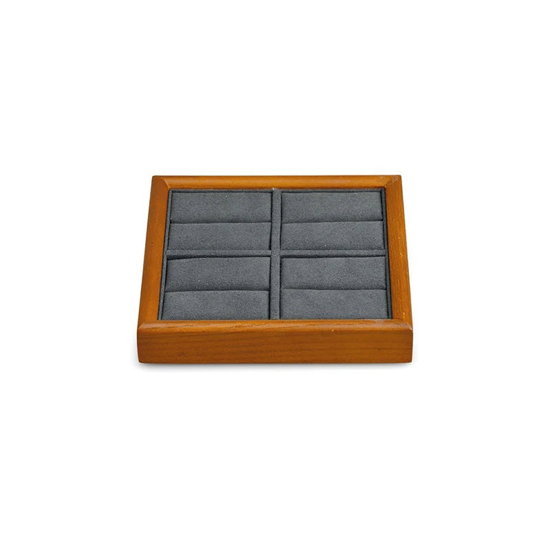 Plateau Bijoux Bois Massif Tiroir Rangement – modèle Plateau Bagues Gris