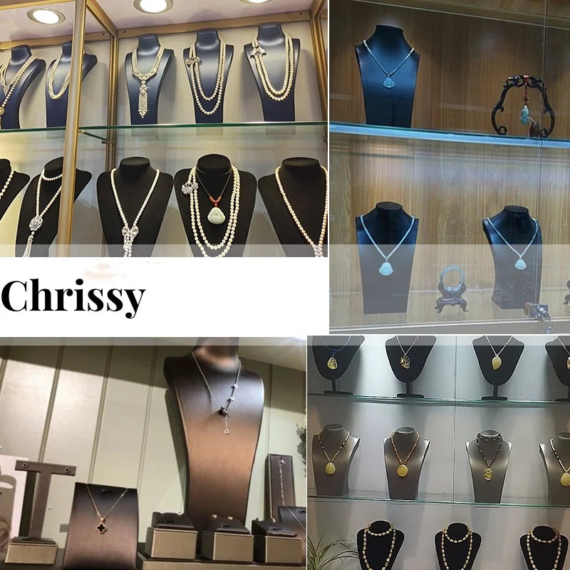 Buste Collier Cuir Premium Modulable Vitrine