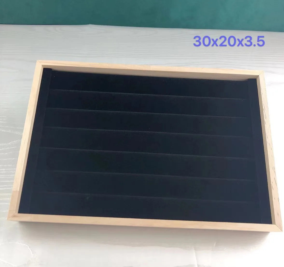 Plateau Bois Bagues Rangement Vitrine Bijoux