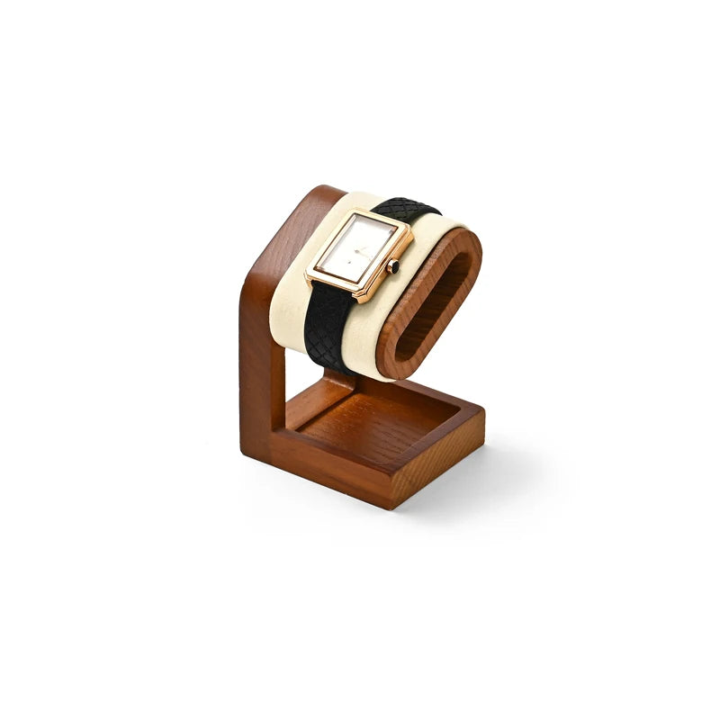 Présentoir Montre Bois Velours Cuir Barre T