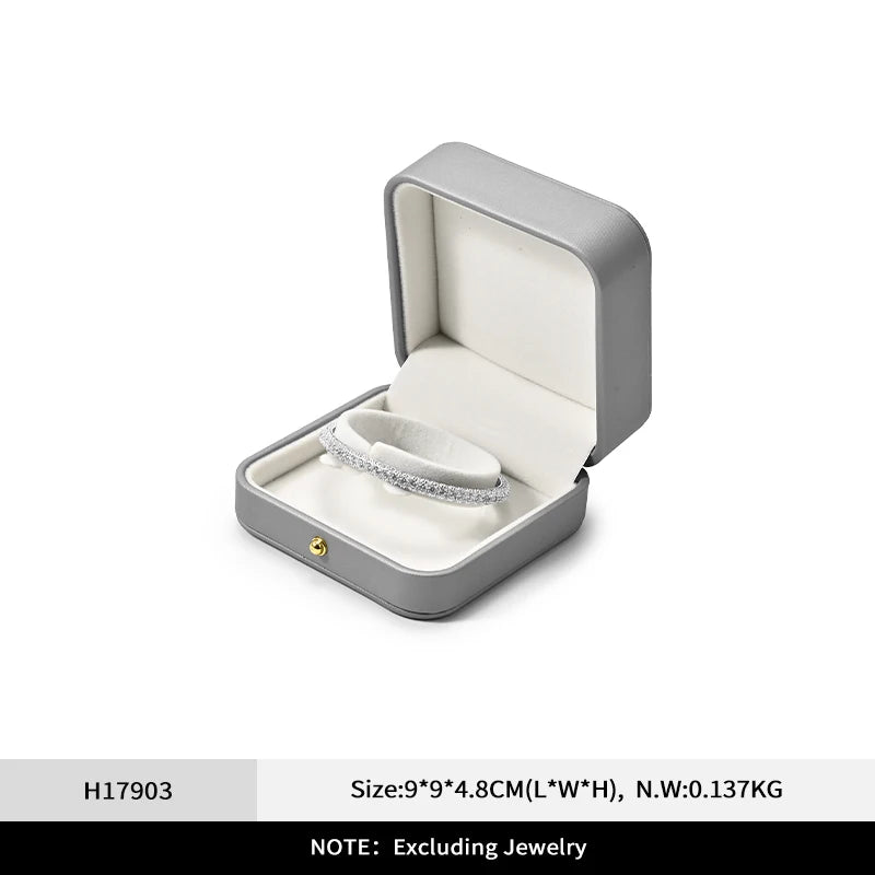 Boîte Cuir Luxe Bague Collier Pendentif Cadeau Mariage