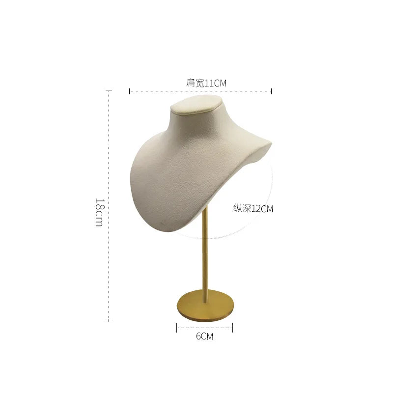 Plateau Bijoux Velours Beige Métal Doré