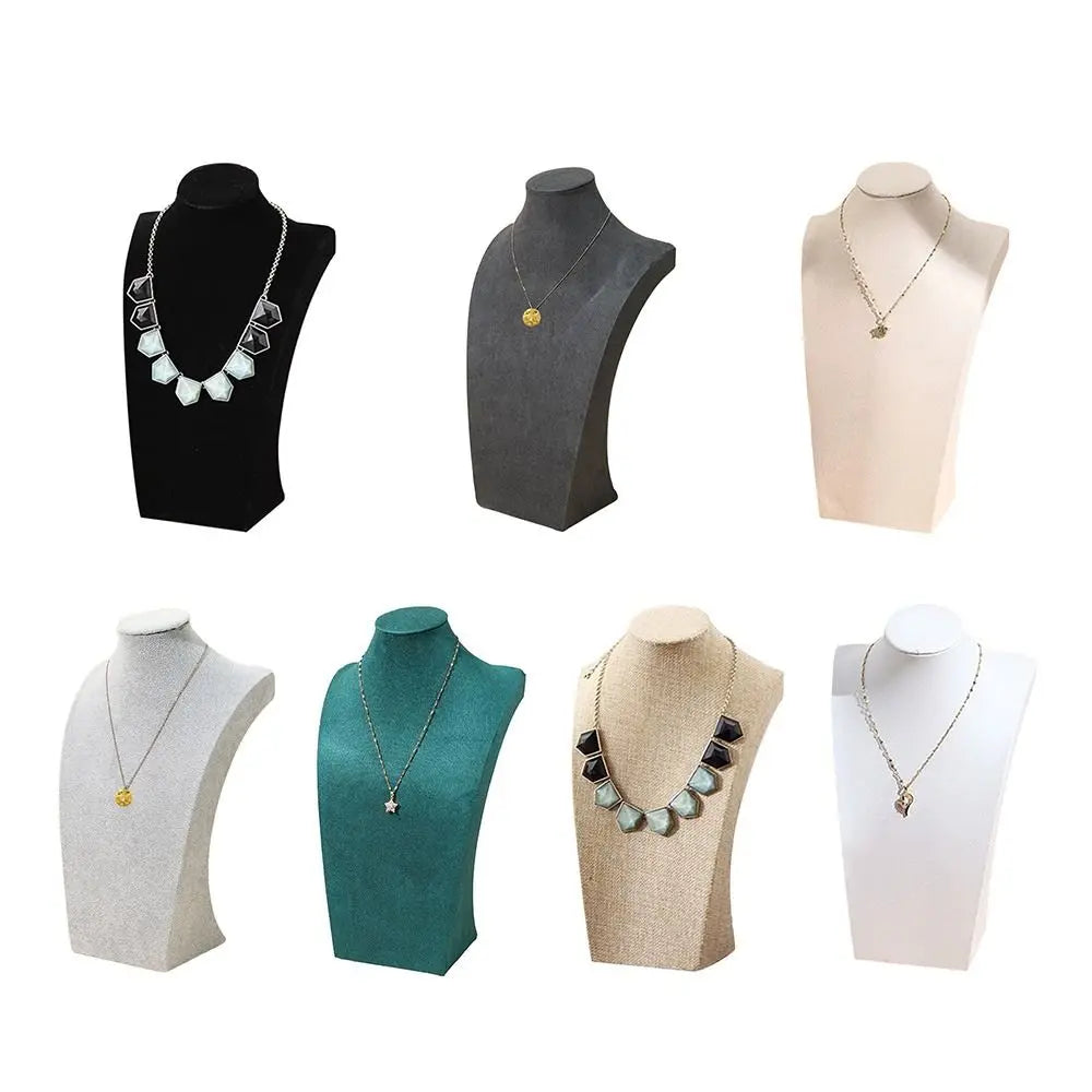 Buste Bijoux Velours Présentoir Vitrine Multi-Coloris