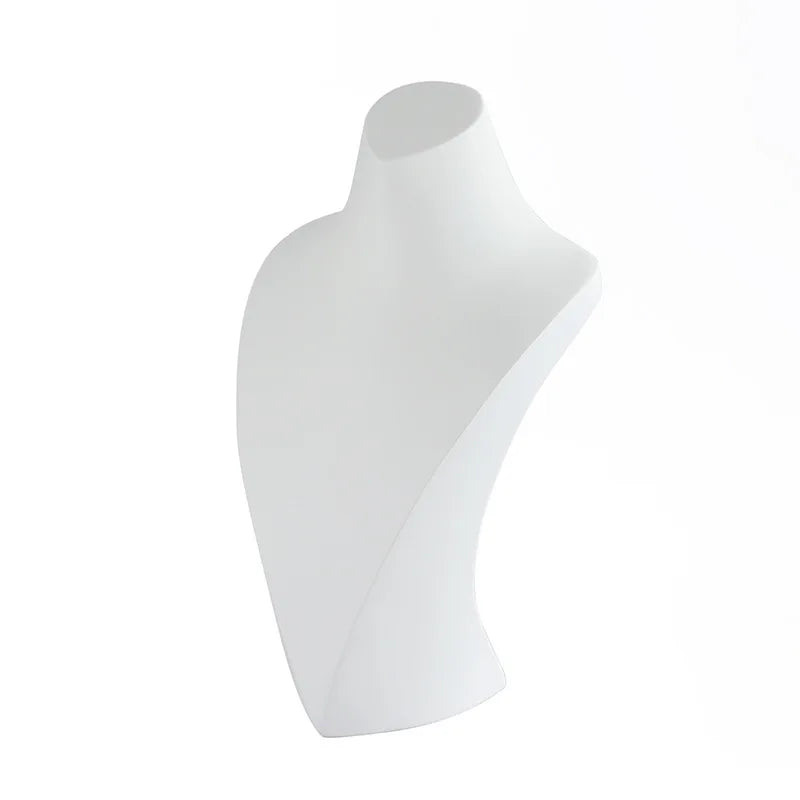Buste Collier Résine Blanche Cuir Mannequin