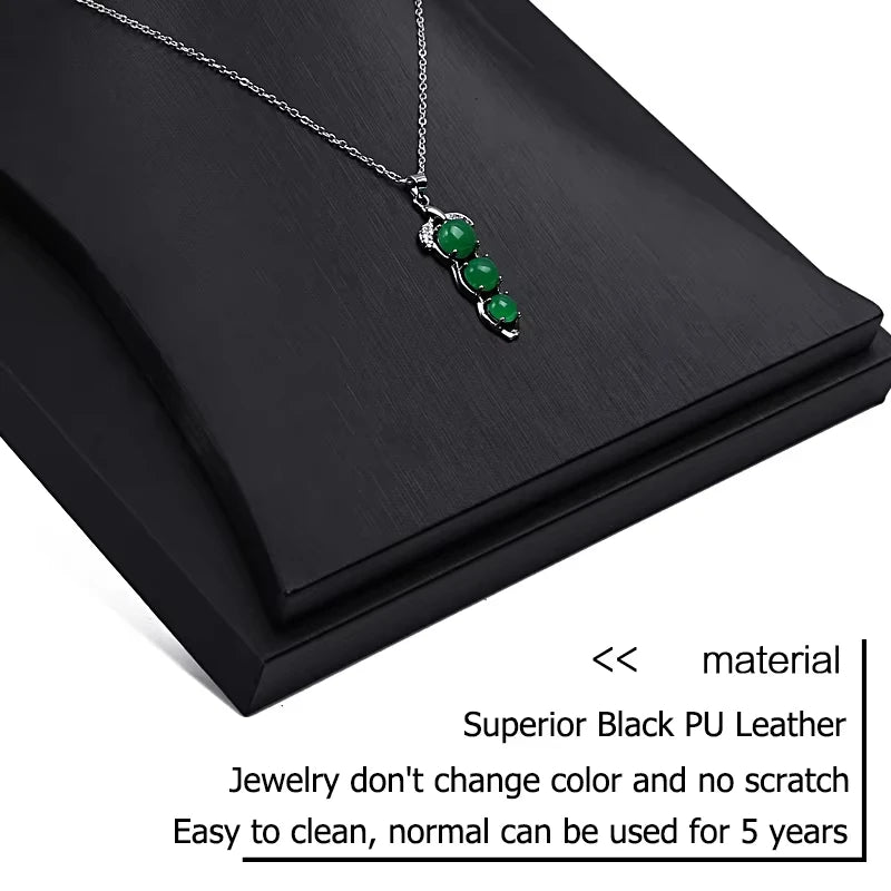 Présentoir Bague Cuir Simili Noir Comptoir
