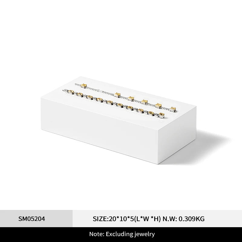 Présentoir Carré Blanc Bijoux Bagues Colliers Premium