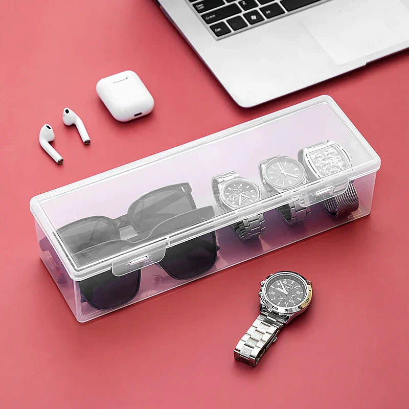 Boîte Montres Plastique Transparent Portable Compact