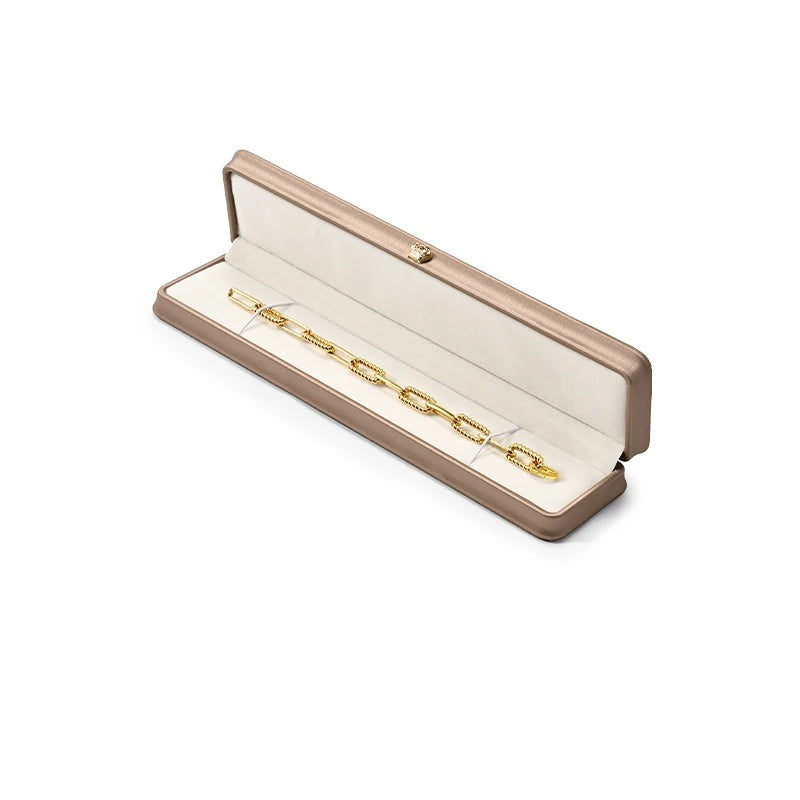 Boîte Bijoux Cuir Doré Coffret Mariage Premium