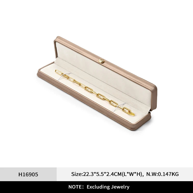Boîte Bijoux Cuir Doré Coffret Mariage Premium