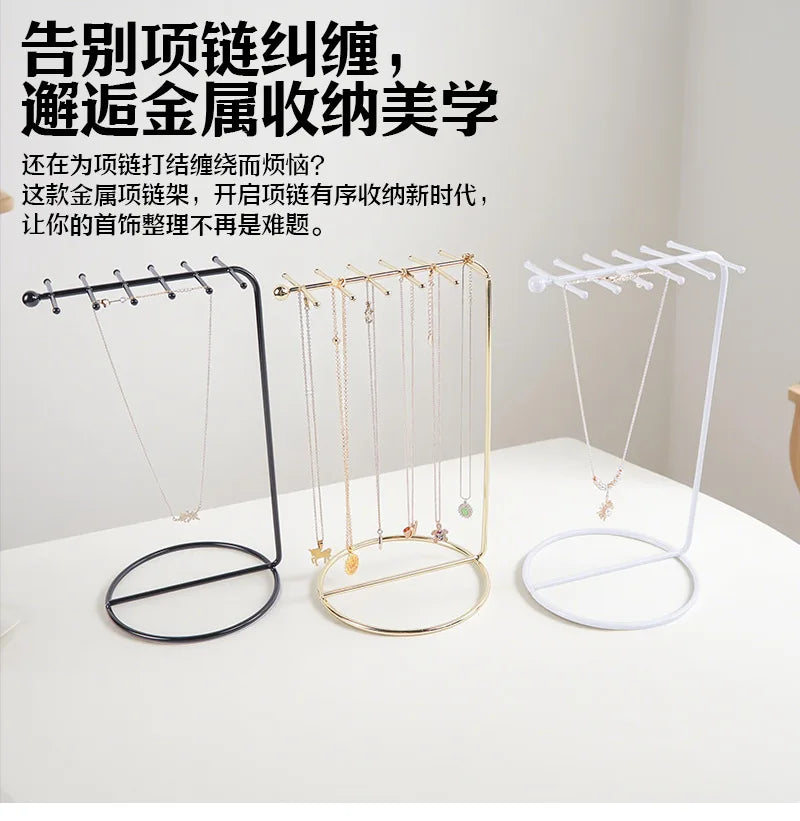 Présentoir Collier Métal 12 Tiges Multi-Chaînes