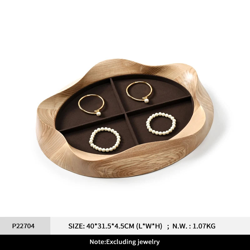 Plateau Bijoux Bois Pétale Visualisation Multifonction
