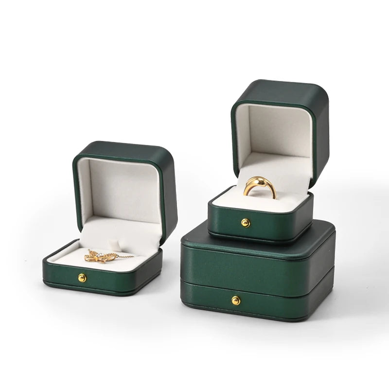 Boîte Bague Cuir Luxe Cadeau Mariage