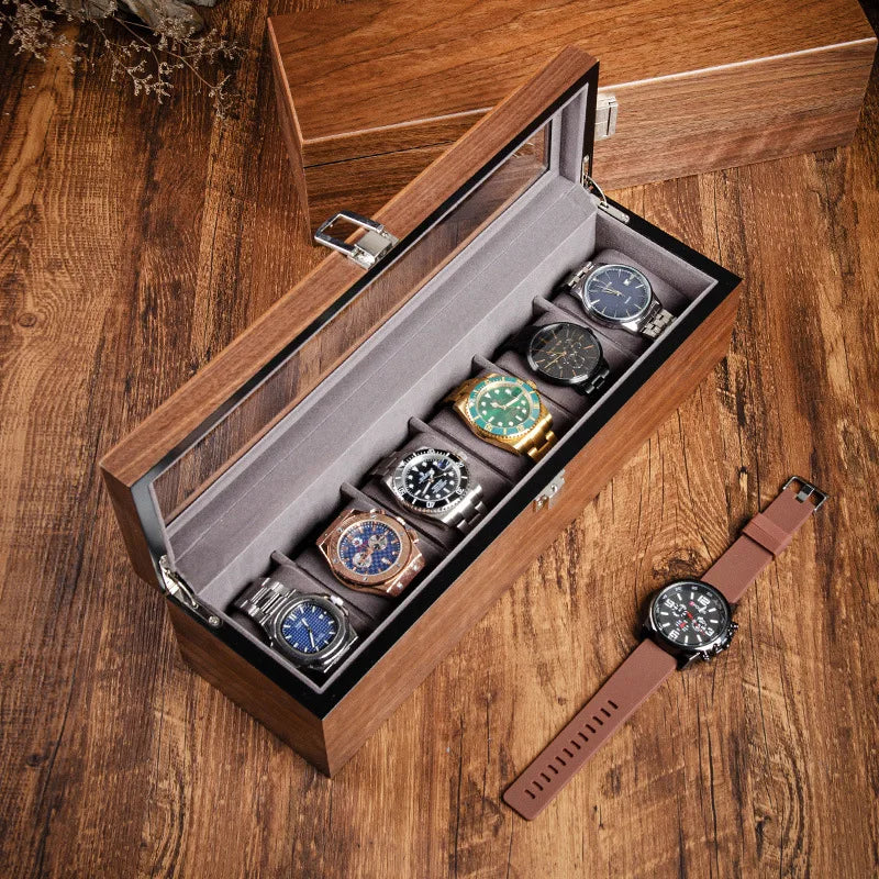 Boîte Montre Bois Noyer Sans Vitrine 3 à 10