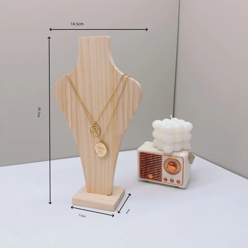 Buste Collier Bois Vase Mannequin Vitrine