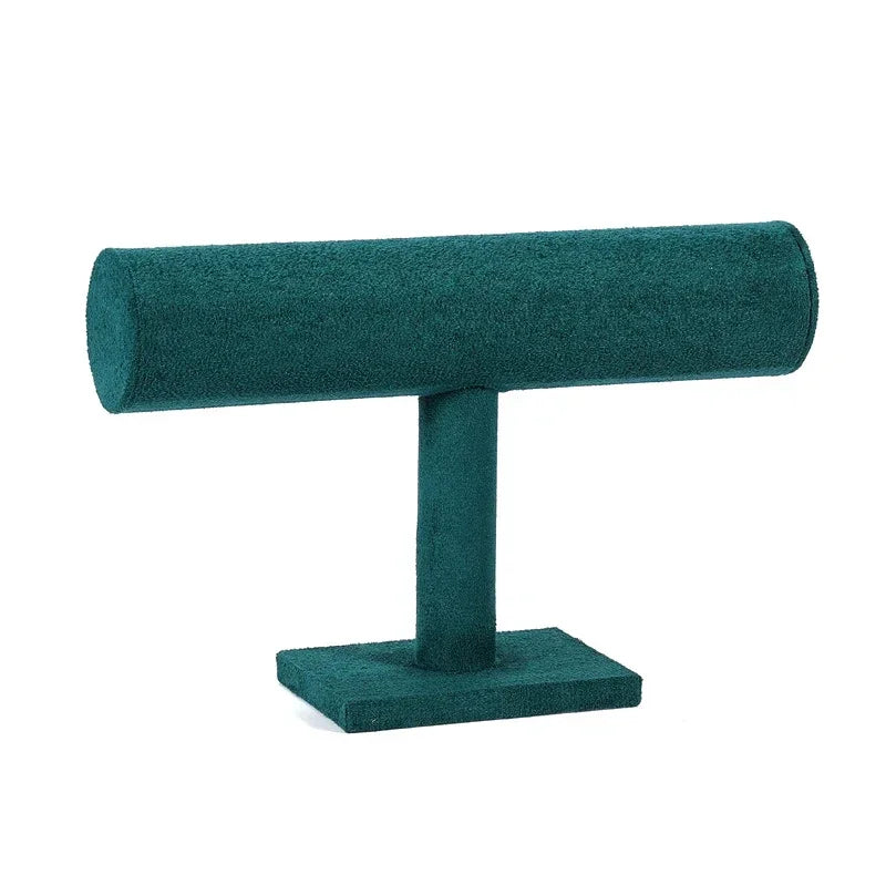 Présentoir bracelet T-bar en suédine – version verte