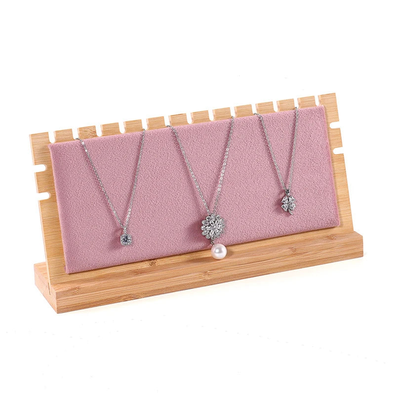 Présentoir Collier Plat Bois Velours