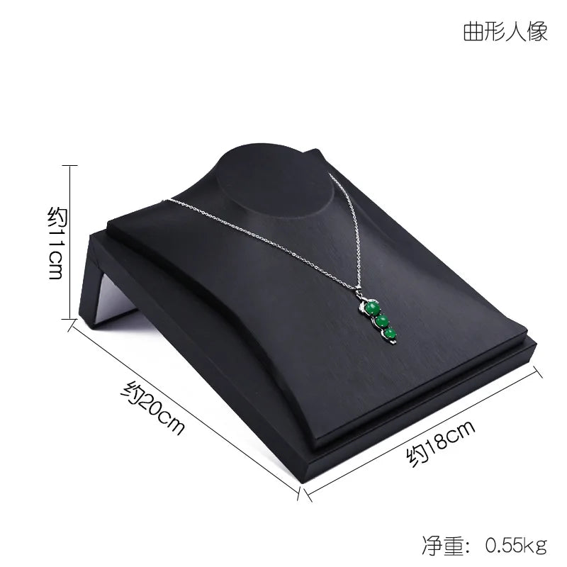 Buste Bijoux Cuir Noir Modulable Vitrine
