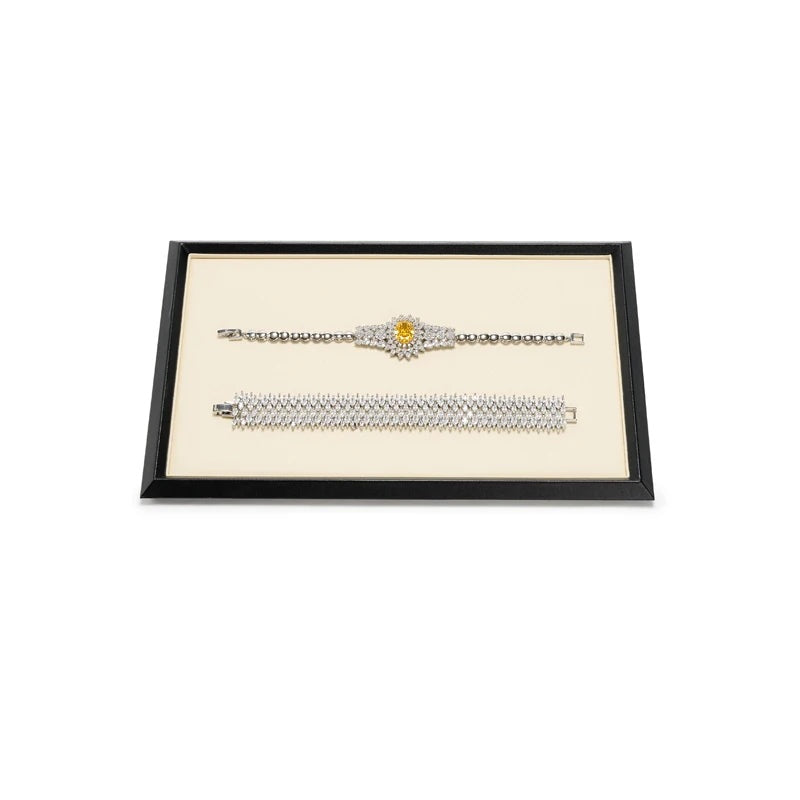 Plateau bijoux simili cuir – cadre noir, petit format