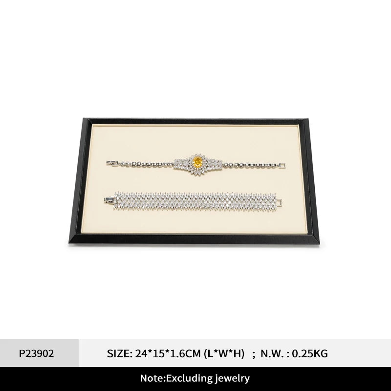 Plateau Cuir Collier Montre Bague Bracelet Rangement