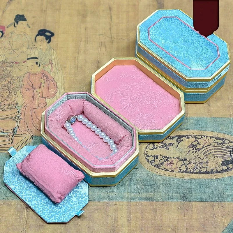 Boîte Bijoux Velours Brocart Mini Chic