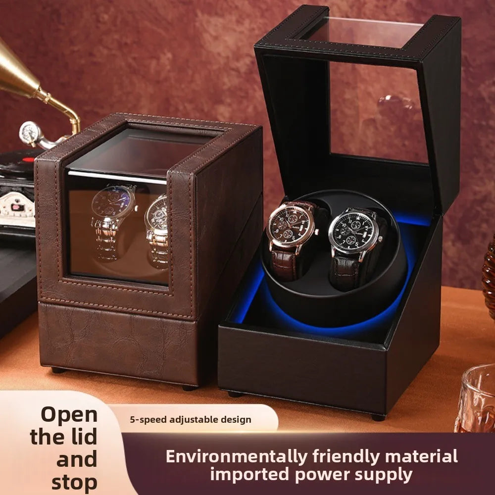 Remontoir Montre Cuir Double 2 Slots Silencieux