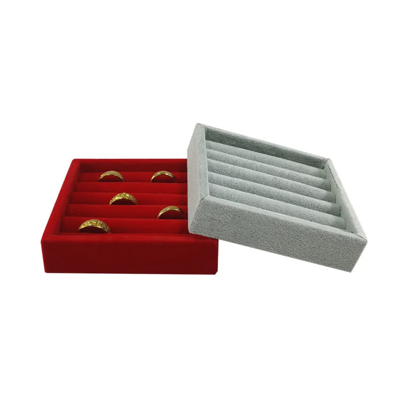 Plateau Bagues Velours Doux Organisateur Vitrine