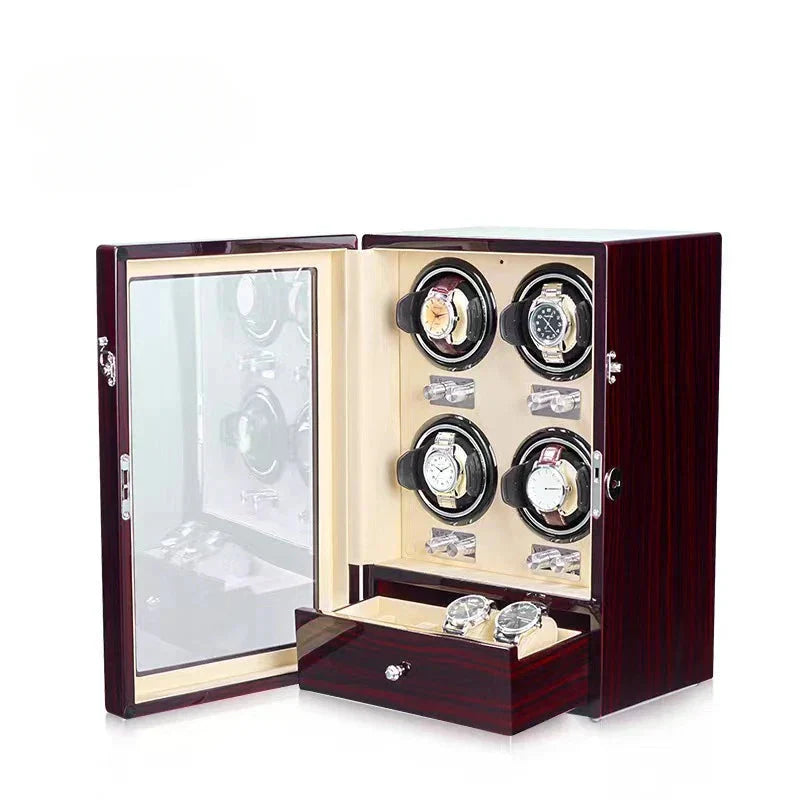 Coffre Fort Montre Bois 4 Remontoirs Vertical Premium
