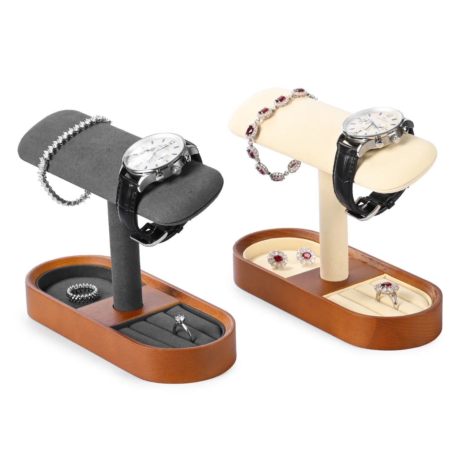 Porte Montre Femme Bois Cuir Vitrine Bijouterie