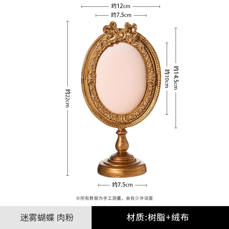 Plateau Bijoux Velours Rose Métal Multifonction