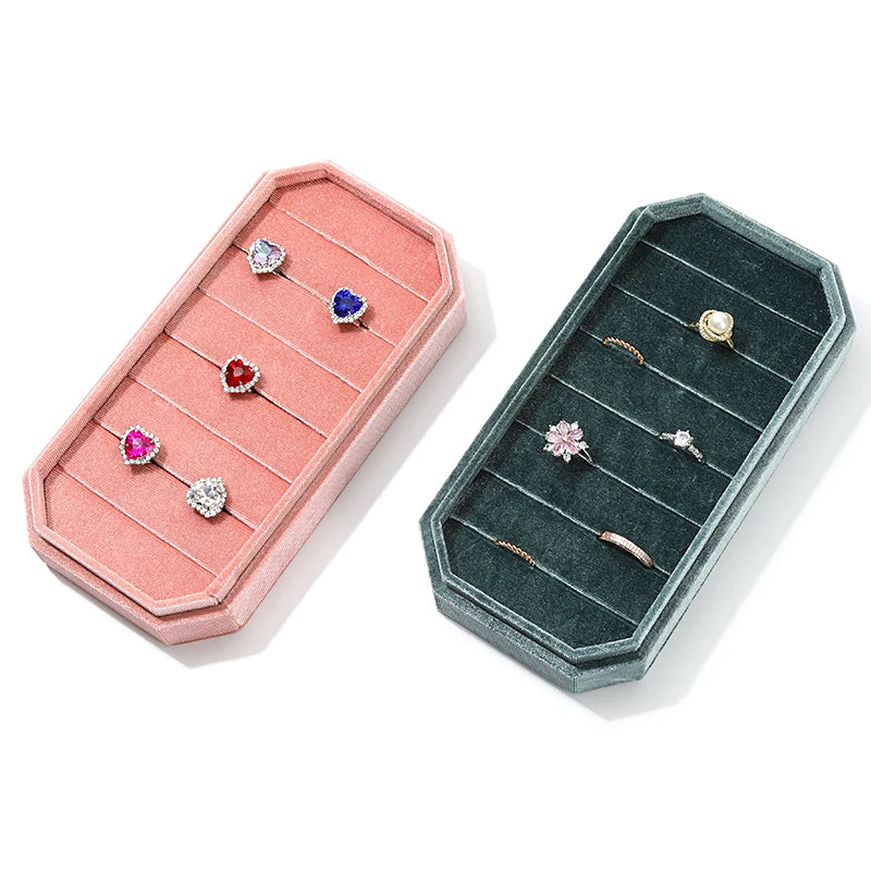 Boîte à Bague Velours Couvercle Rangement