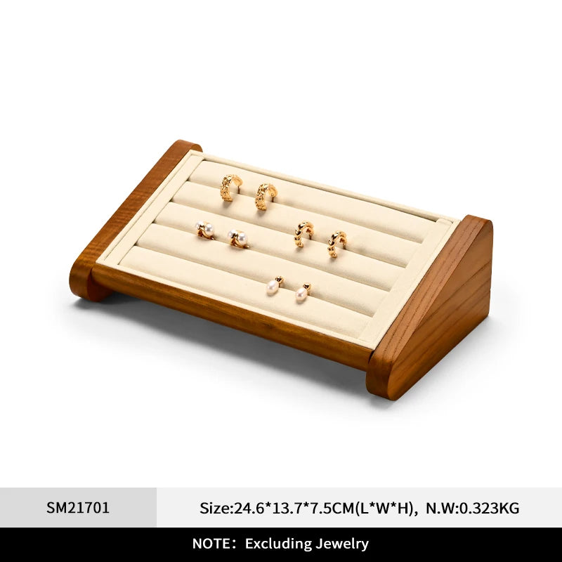 Présentoir Bague Bois Boucle d'Oreille Vitrine