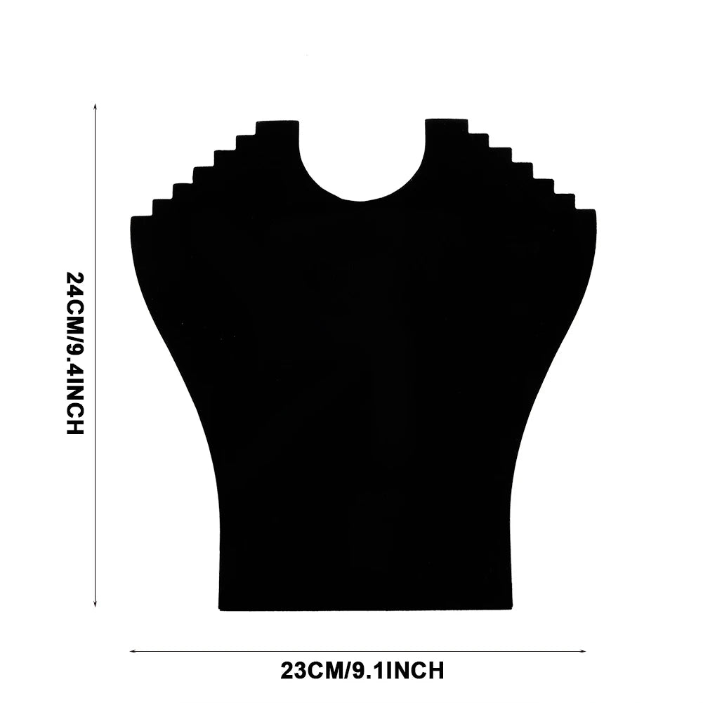 Présentoir Collier Buste Velours Noir T-shirt