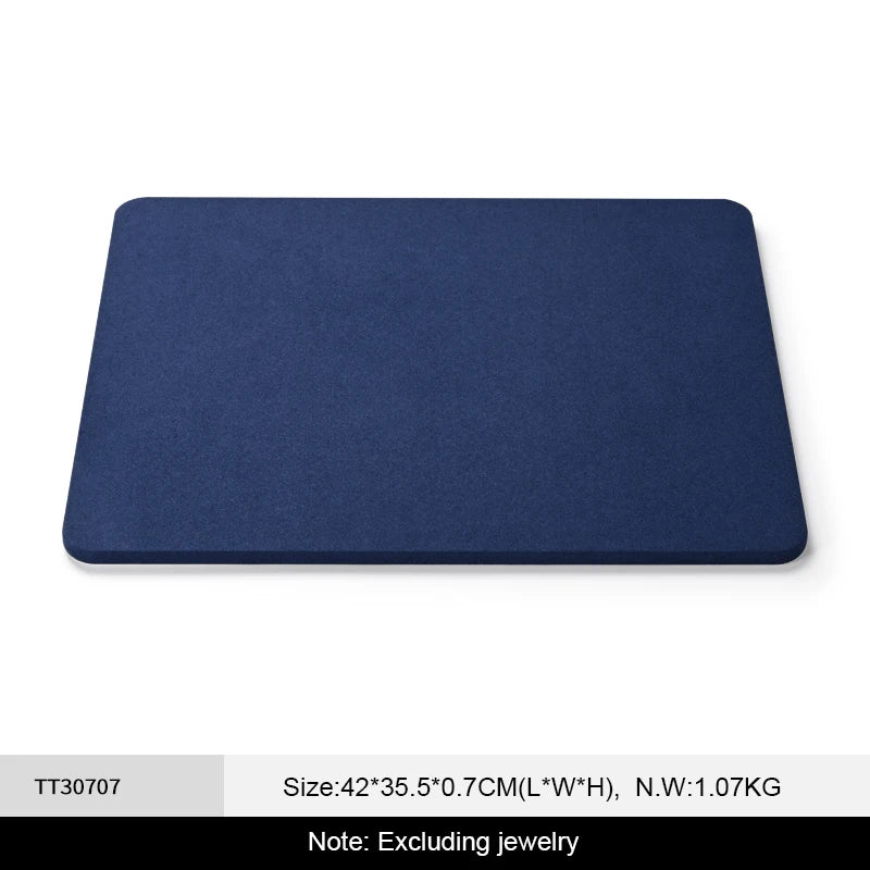 Présentoir Bijoux Microfibre Bleu Magasin