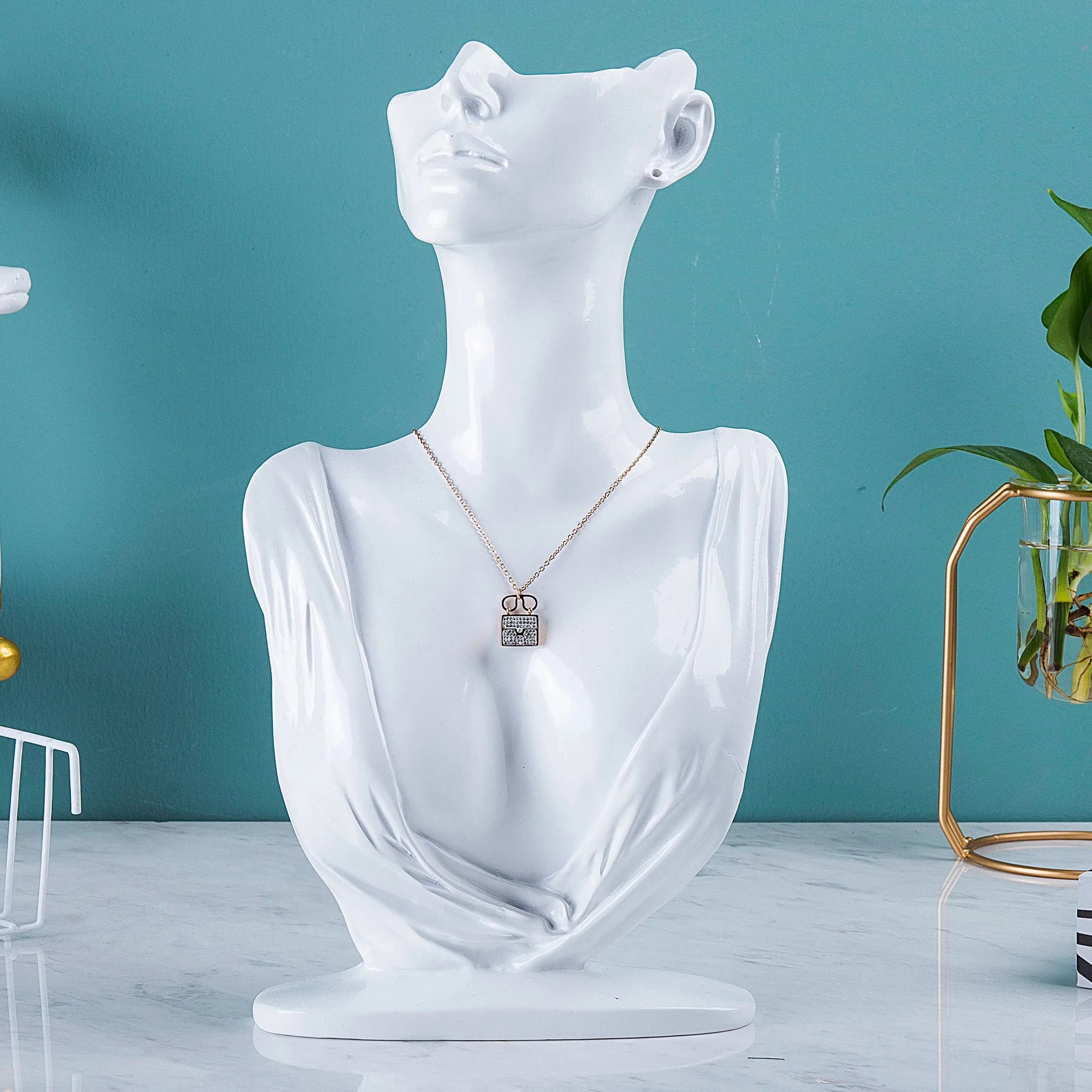 Buste Collier Femme Métal Vitrine Bijoux