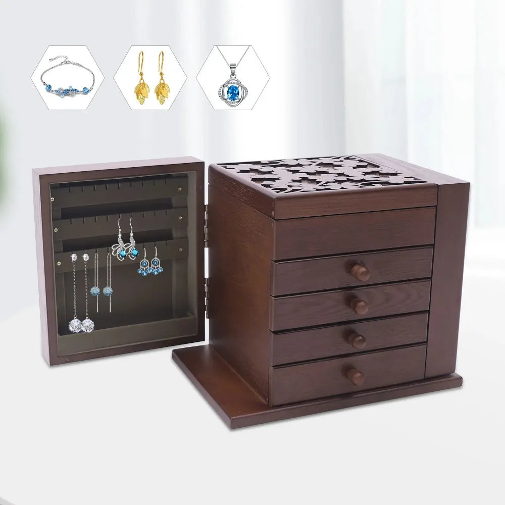 Boîte à Bijoux Bois Vintage Modulable Luxe