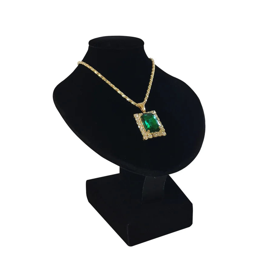 Présentoir Collier Buste Velours Plat Compact